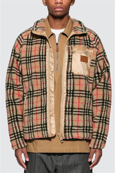 burberry vintage check faux shearling jacket